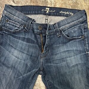 Seven straight leg blue jeans with stretch